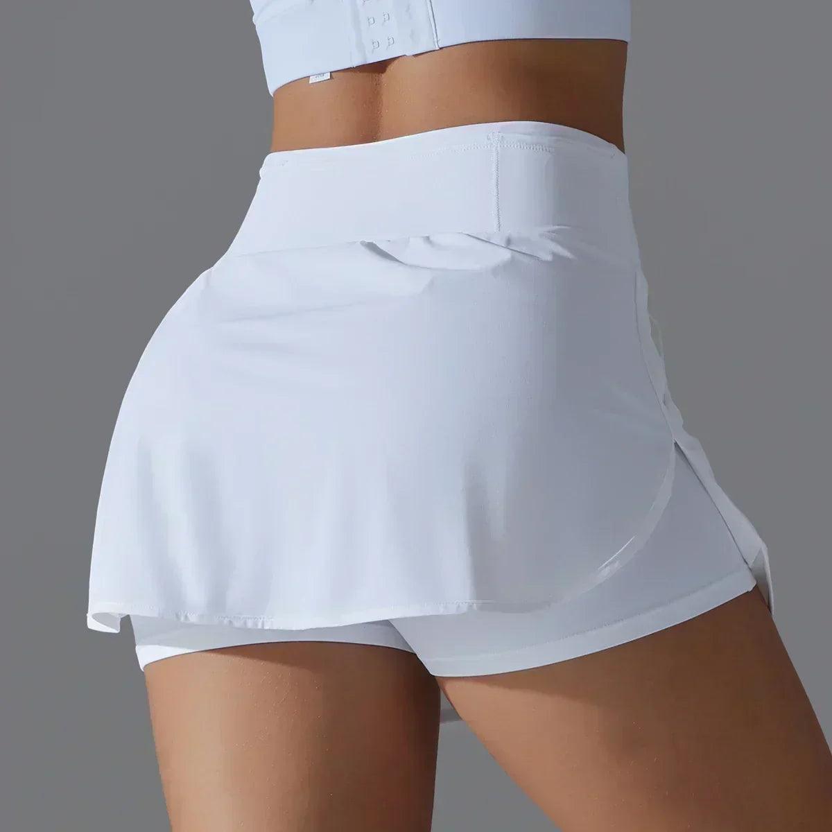 Women gym running shorts double deck quick dry sport fitness jogging workout with pocket sports tight short