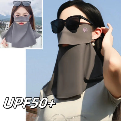 3D Ice Silk UPF50+ UV Protection Face Mask for Women Summer Outdoor Cycling Hiking 360° Face Neck Cover Cool Balaclava Scarf