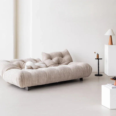 Alpaca Velvet Creamy Style Sofa Bed Foldable for Small Rooms Multifunctional for Lounging Sleeping Lazy Comfort Furniture FYLS