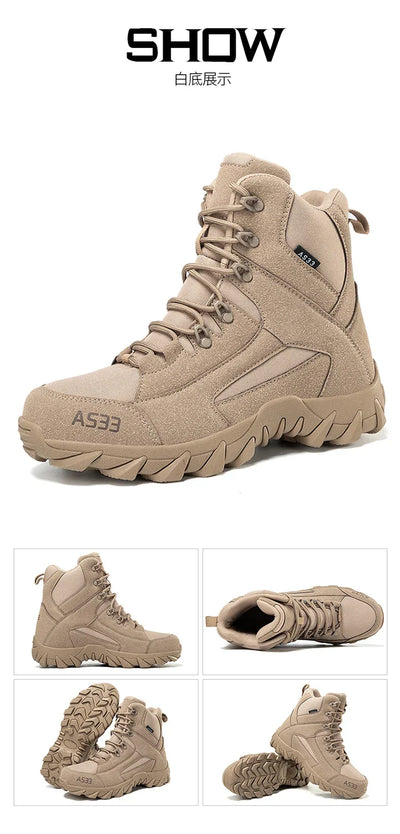 Outdoor Training Combat Boots Men Safety Comfortable Breathable Men's Ankle Boots Tactical Waterproof Climbing Boots Hiking Shoe