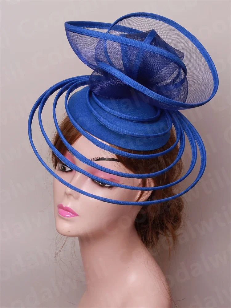 Church Fascinator Hat Wedding Mesh Headpiece Women Party Banquet Chapeau Cap Headband Ladies Party Tea Royal Ascot Pillbox Caps