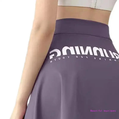 Women Yoga Sport Self Tie Up Cover Up Wrap Skirt Letter Asymmetrical Hip Scarf DropShip