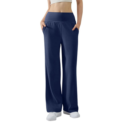 Women'S High Waist Wide Leg Tight Fitness Pants Elastic Waist Tummy Control Butt Lift Sports Pants Leggings Stretch Yoga Pants