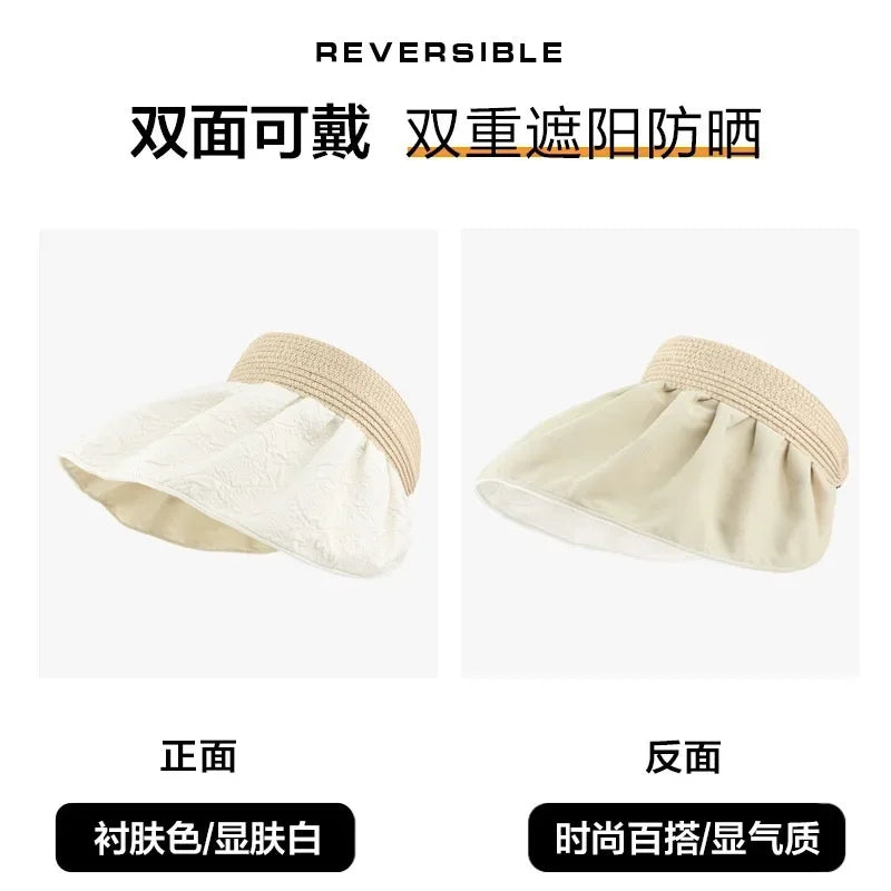 Sunscreen Hat Premium Women's Summer UV Protection Double-sided Shell Hat Sun Hat Empty Top Sun Hat Summer Eaves Hats for Women2