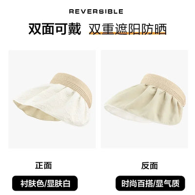 Sunscreen Hat Premium Women's Summer UV Protection Double-sided Shell Hat Sun Hat Empty Top Sun Hat Summer Eaves Hats for Women2