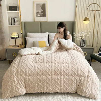New Super Thick Winter Warm Blanket for Bed Artificial Lamb Cashmere Weighted Blankets Soft Comfortable Warmth Quilt Comforter