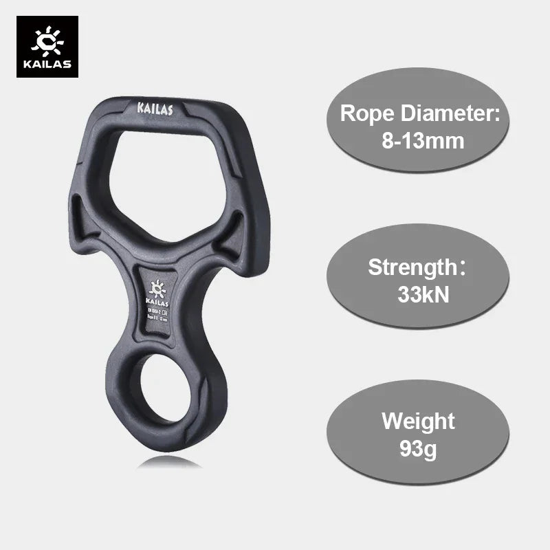 KAILAS Rock Climbing Descender 8 Descend Ring Downhill Eight Ring with Bent-ear Rappelling Gear Belay Device EquipmentK EB101