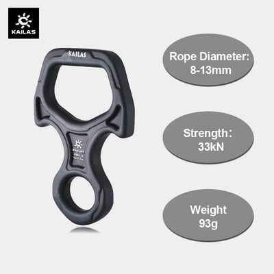 KAILAS Rock Climbing Descender 8 Descend Ring Downhill Eight Ring with Bent-ear Rappelling Gear Belay Device EquipmentK EB101