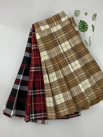 Skirts Summer A-line School Clothes For Women Y2k Skirt With Shorts Plaid Pleated High Waisted Ropa Dama Korean Style Skort