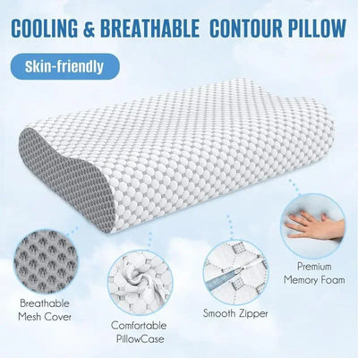 Cervical Pillow for Neck and Shoulder Pain Relief Contour Bed Pillow for Side, Back and Stomac Memory Foam Pillow for Sleeping