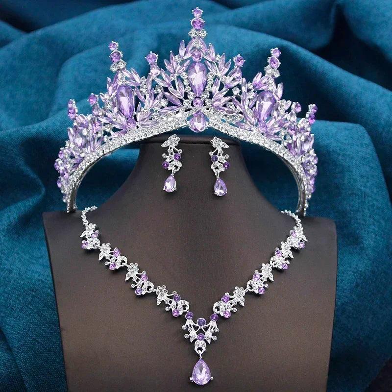 Luxury wedding tiaras bride jewelry sets for women