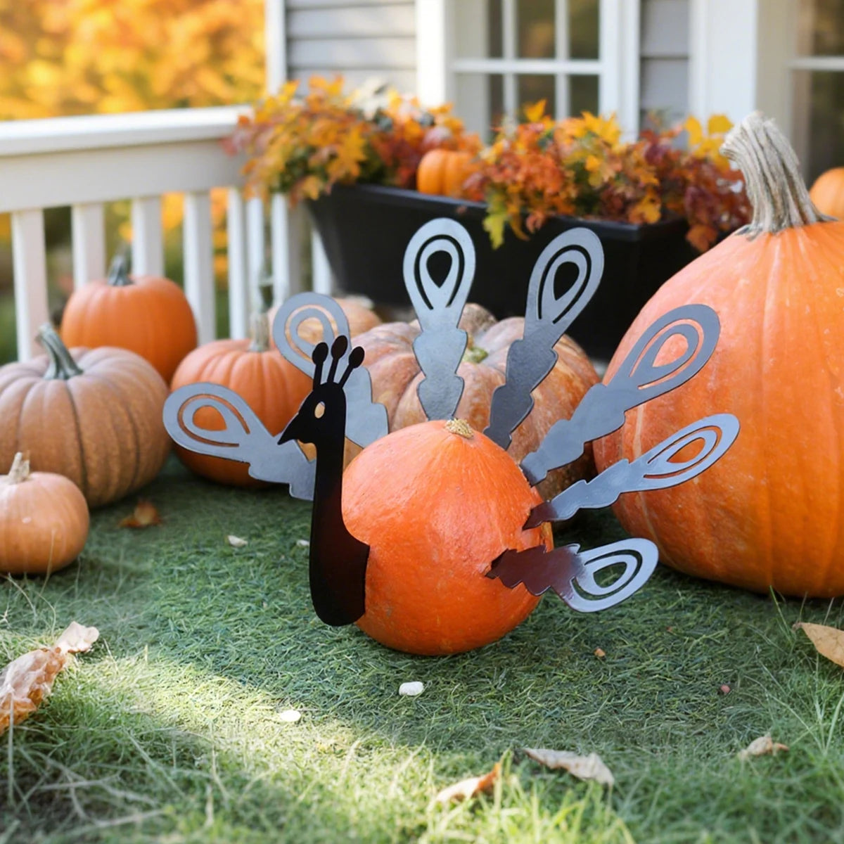 8pcs Thanksgiving Decoration Turkey Silhouette Accessories, DIY Decoration, Outdoor Garden Thanksgiving Scene Decoration Accesso