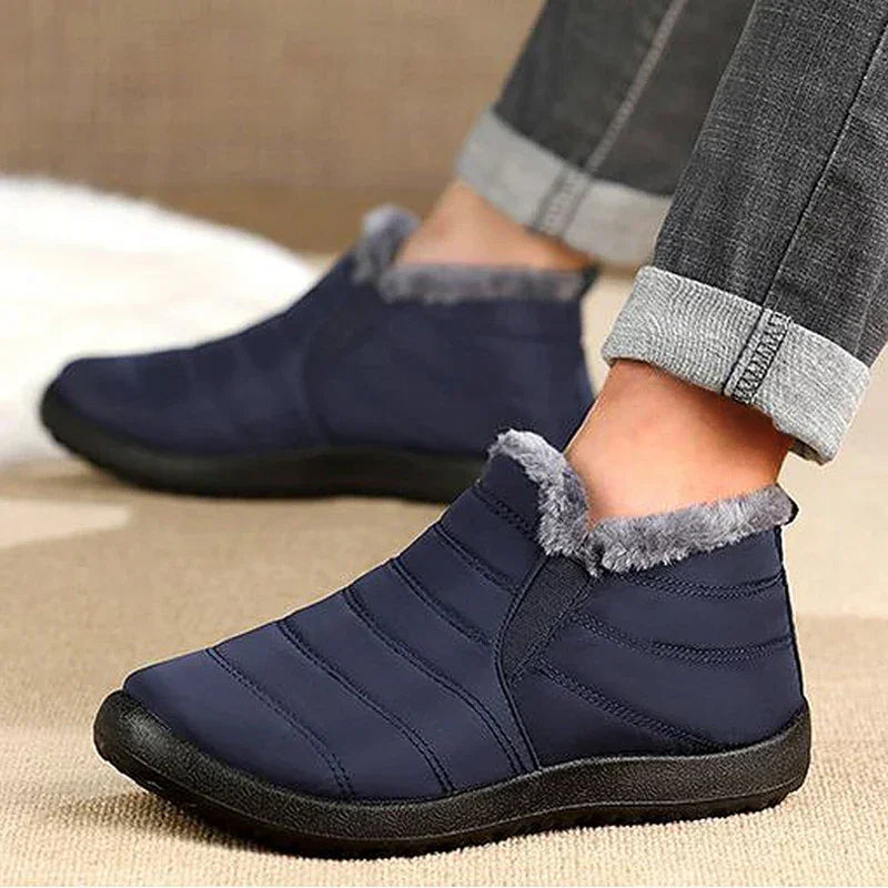Snow Waterproof Boots Men Platform Shoes For Men Slip On Warm Fur Ankle Boots Men's Winter Shoes Plush Footwear Work Shoes