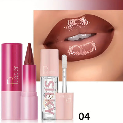 Silky Smooth Lipstick & Nourishing Lip Oil Set - Create Versatile Stunning Looks with Long-Lasting Hydration - Ideal for Effortl