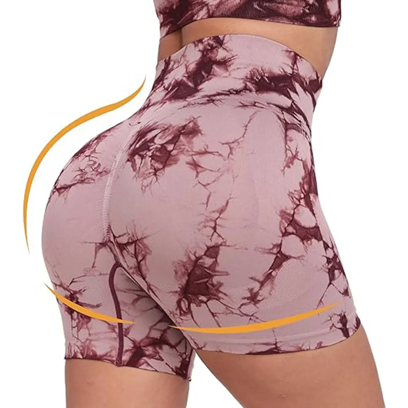 Women's Tie-Dye Yoga Shorts Leggings For High Waist