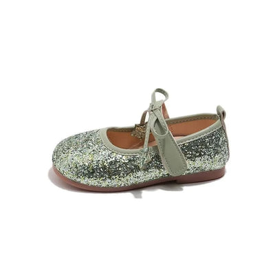 Children's Leather Shoes New Spring Autumn Ballet Flats for Girls Sequins Princess Versatile Kids Fashion Causal Catwalk Shoes