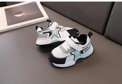 Kid's sports shoes for small and medium-sized children spring and autumn boys' sports shoes girls' mesh breathable running shoes