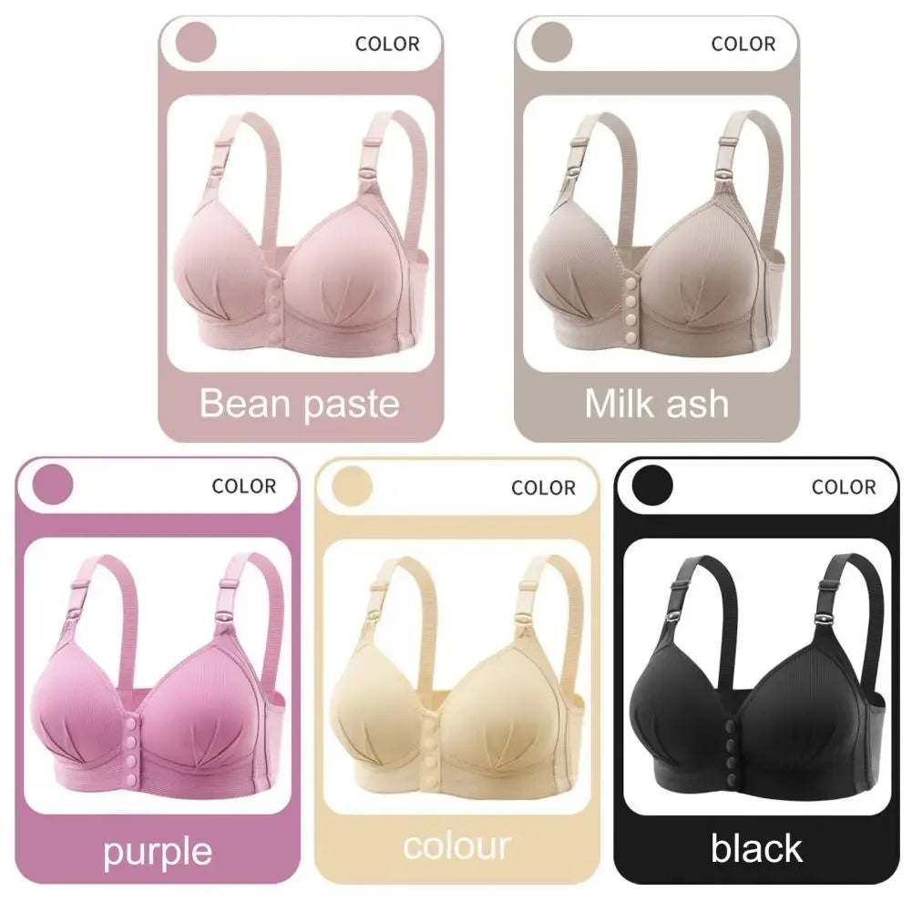 Breathable Bra Front Button Closure Push Up Bra for Women