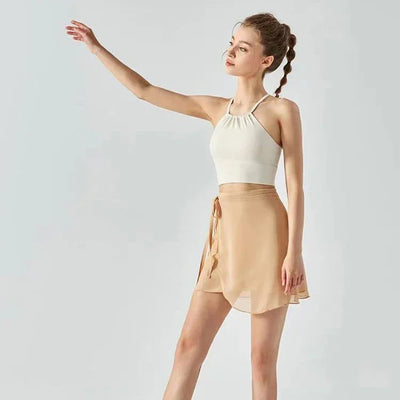 Ballet Skirt Women Adult Chiffon Lace Up Wrap Skirt Ballet Skate Skirt Ballerina юбка Gymnastics Yoga Swimwear Cover Up Wear