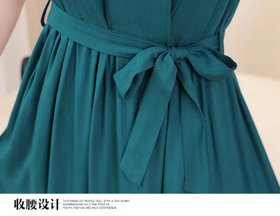 New Fashion Summer Dresses For Women 2025 Elegant Casual Short Sleeve Midi Dress Soild Colour Women Clothing