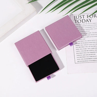 Creative Drawer Jewelry Packaging Box Necklace Rings Earing Bracelet Storage Organizer Display Stand Solid Color Paper Gift 2022