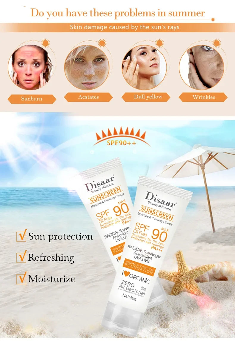 Facial Body Sunscreen Whitening Sun Cream Sunblock Skin Protective Cream Anti Sun Facial Protection Cream SPF 50/SPF 90