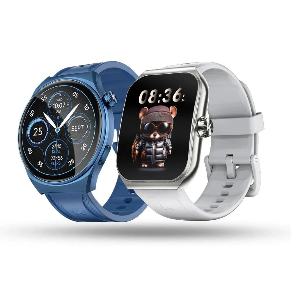 KUMI KU7 Smartwatch 1.96" AMOLED, AI Voice Assistant, Bluetooth Call, SOS Alert, 100+ Sports, Health Monitor