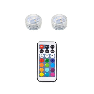 Mini Submersible LED Lights with Remote Control - Small Tea Light Underwater Light Battery Powered for Party Event Vase Fishtank