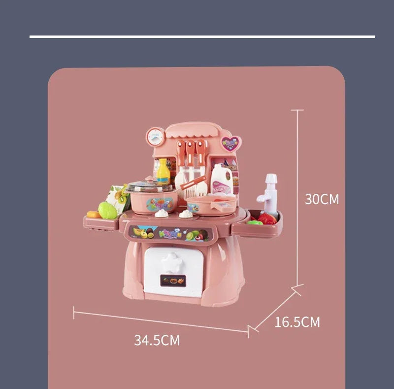 Simulated Kitchen Toys  Kitchenware Lighting and Sounds Cooking Game Set Children Fun Educational Toy Educational Toy