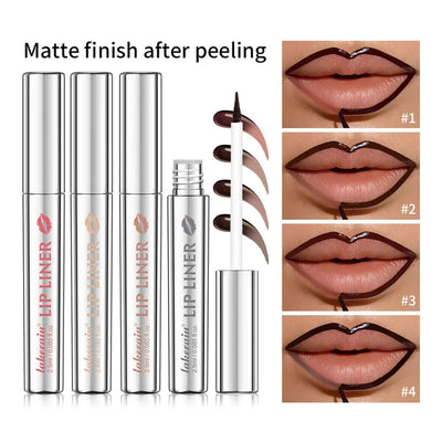 Waterproof Lip Liner Peel Off Tattoo Lipgloss Waterproof Long Lasting Matte Lip Tint Brown Contour Tear-off Lips Stain Cosmetic
