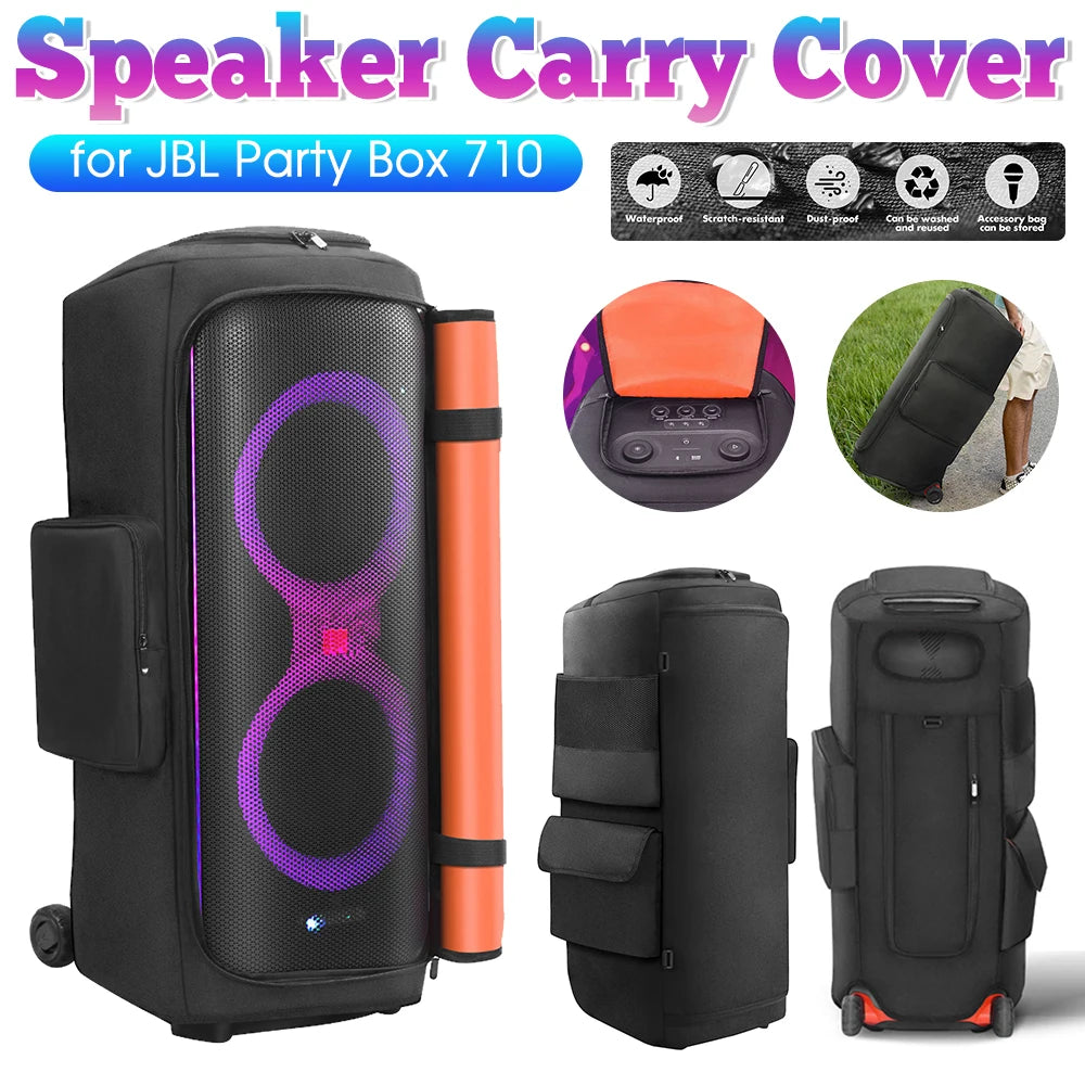 Party Speaker Dust Cover Anti-Slip Padded Speaker Protective Cover Nylon Double-Sided Speaker Storage Bag for JBL Party Box 710