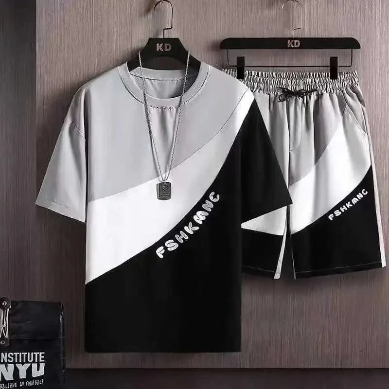 Casual Gradient Men Set T-Shirt Summer