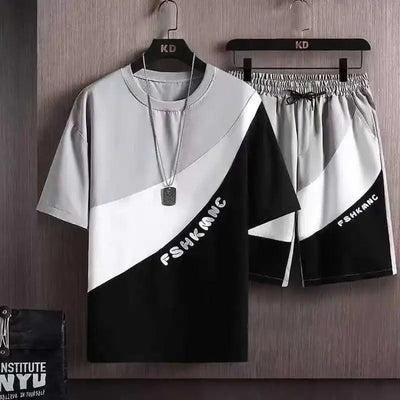 Casual Gradient Men Set T-Shirt Summer