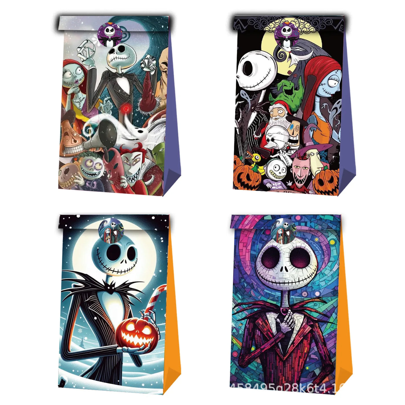 The Nightmare Before Christmas Party Gift Bag Creative Bag Cartoon Pattern Candy Sack Kraft Candy Bags Halloween Party Supplies