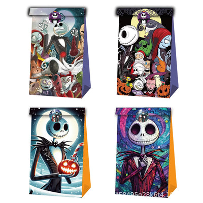 The Nightmare Before Christmas Party Gift Bag Creative Bag Cartoon Pattern Candy Sack Kraft Candy Bags Halloween Party Supplies