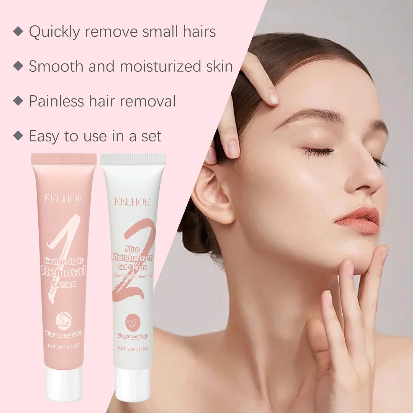 EELHOE Hair Removal Cream for Women Aloe Vera Moisturizing Face Depilation Hair Removal Painless Repair Skin Care Lady Epilator