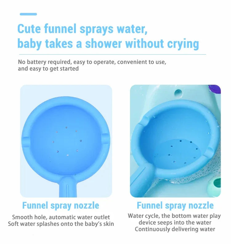 Baby Bath Toys Colorful Waterwheel Bathing Bathtub Water Spray Play Set Rainbow Windmill Bathroom Toy For Kids Toddler Children