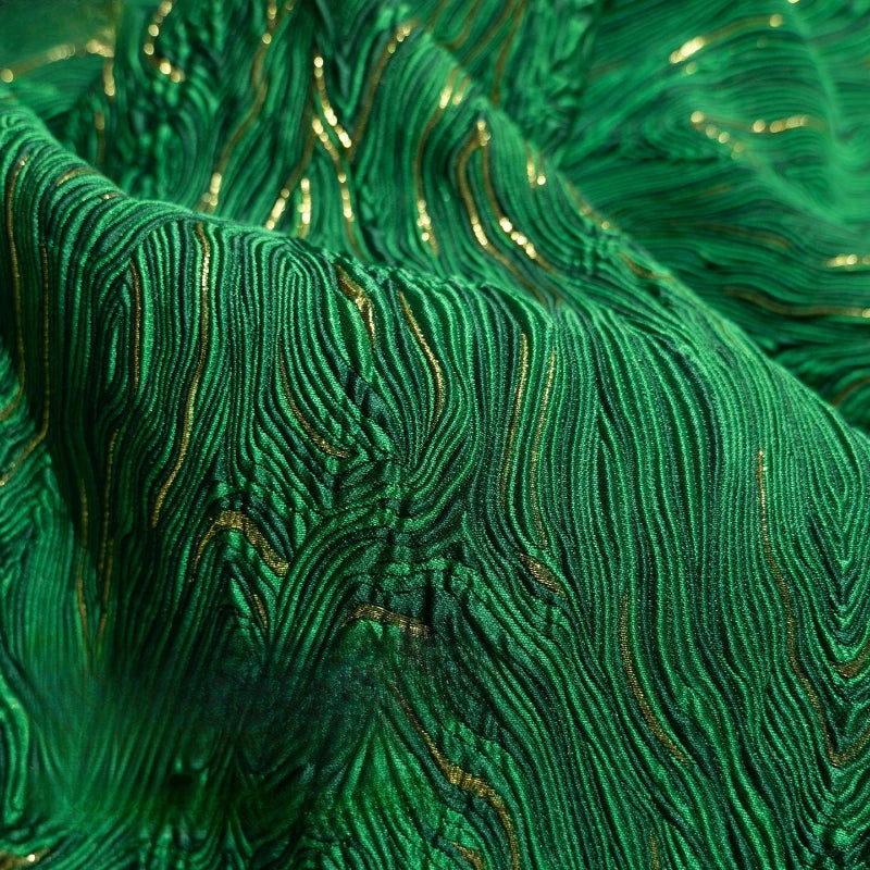 Mountain Pattern Gilt Silk Texture Jacquard Fabric Flash Three Dimensional Texture Hanfu Creative Dress Clothing Designer Fabric