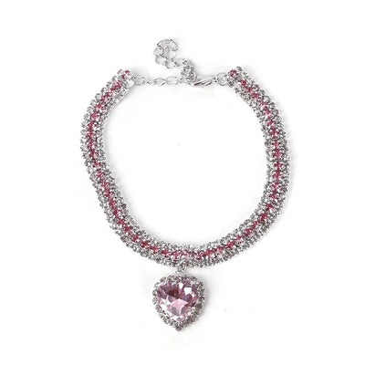 Rhinestone Pet Collars Sparkling 3 Rows Crystal Diamond Cat Small Dog Wedding Collar Puppy Girl Bling Necklace Pendant Jewelry