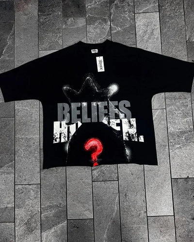 2025 European and American men clothing Oversized T-shirts hip-hop retro printed tops short-sleeved Goth Harajuku street shirts