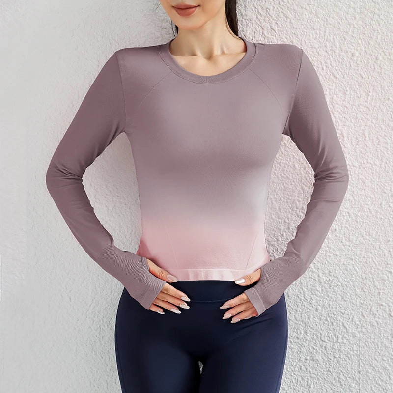 Women Seamless Long Sleeve Workout Tops