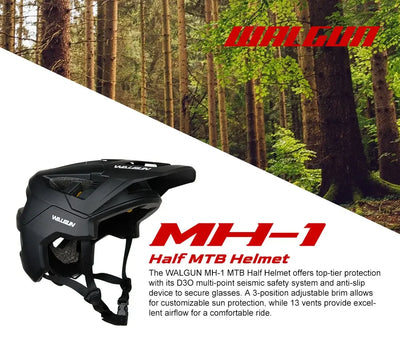 WALGUN Bicycle Helmet MTB Mountain Half-helmet Off-road Racing Cycling Safety Open Helmets Men Women Casco Cross-Country Sports