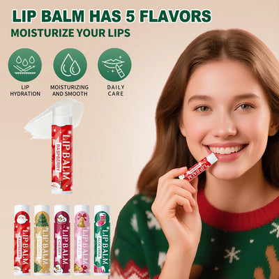 Christmas assembly gift set -20 sets, including balm, hand cream, lipstick, red gauze bag, Christmas tree thank you card