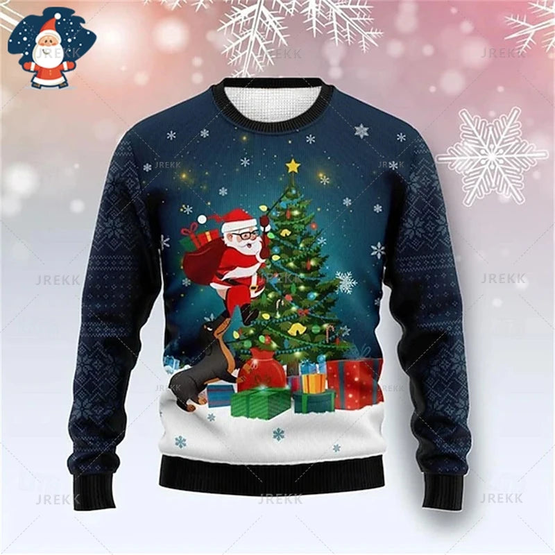 Happy Christmas Sweatshirts Mens Ugly Christmas Sweater Funny Fashion New In Sweaters Women Ugly Sweaters Christmas Jumpers Men