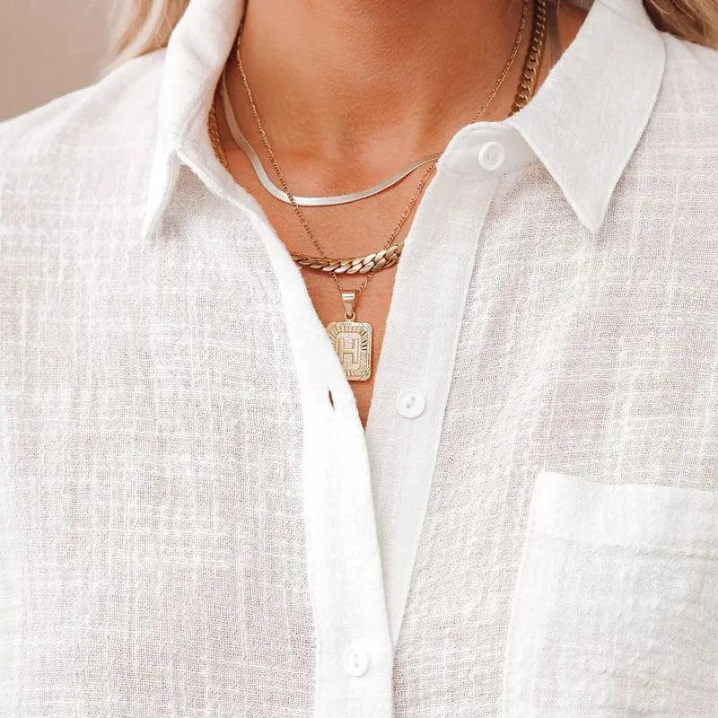 Linen White Top For Women