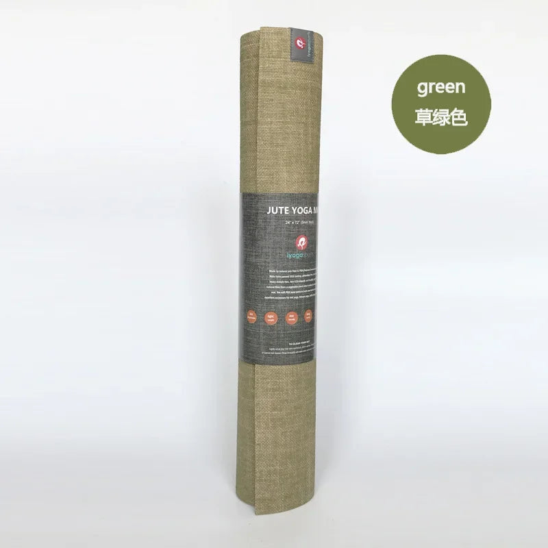 Natural Jute Yoga Mat 183 X 61 X 0.5cm Healthy And Environmentally Friendly Yoga Mat Wear-Resistant Non-Slip Fitness Mat