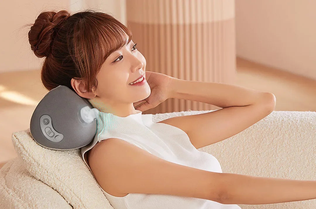 Multi Functional Smart Cervical Stretching Hot Compress Pillow for Neck Protection Kneading & Massage Pillow for Neck & Waist