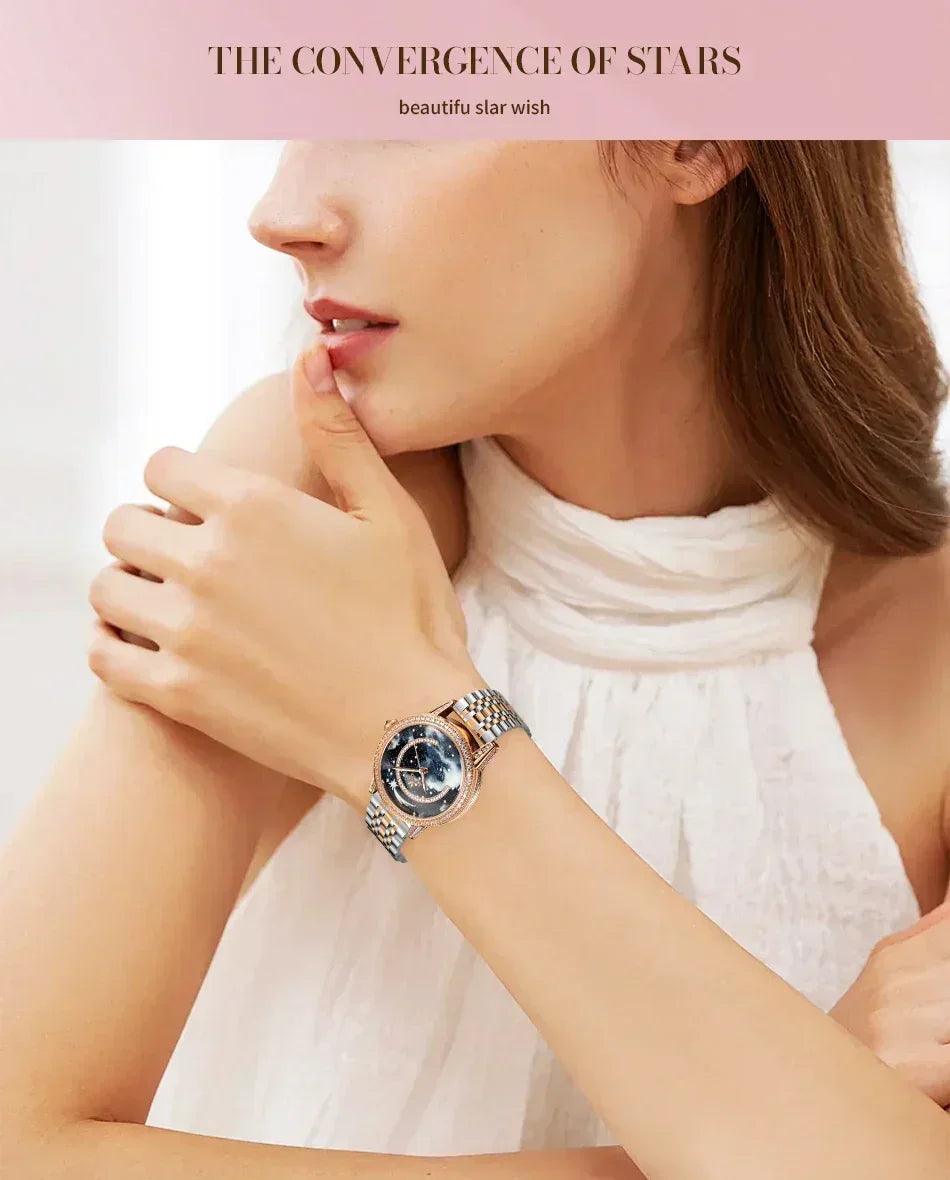 2024 high end luxury diamond watch women mechanical automatic movement ladies watches stainless steel fashion women’s