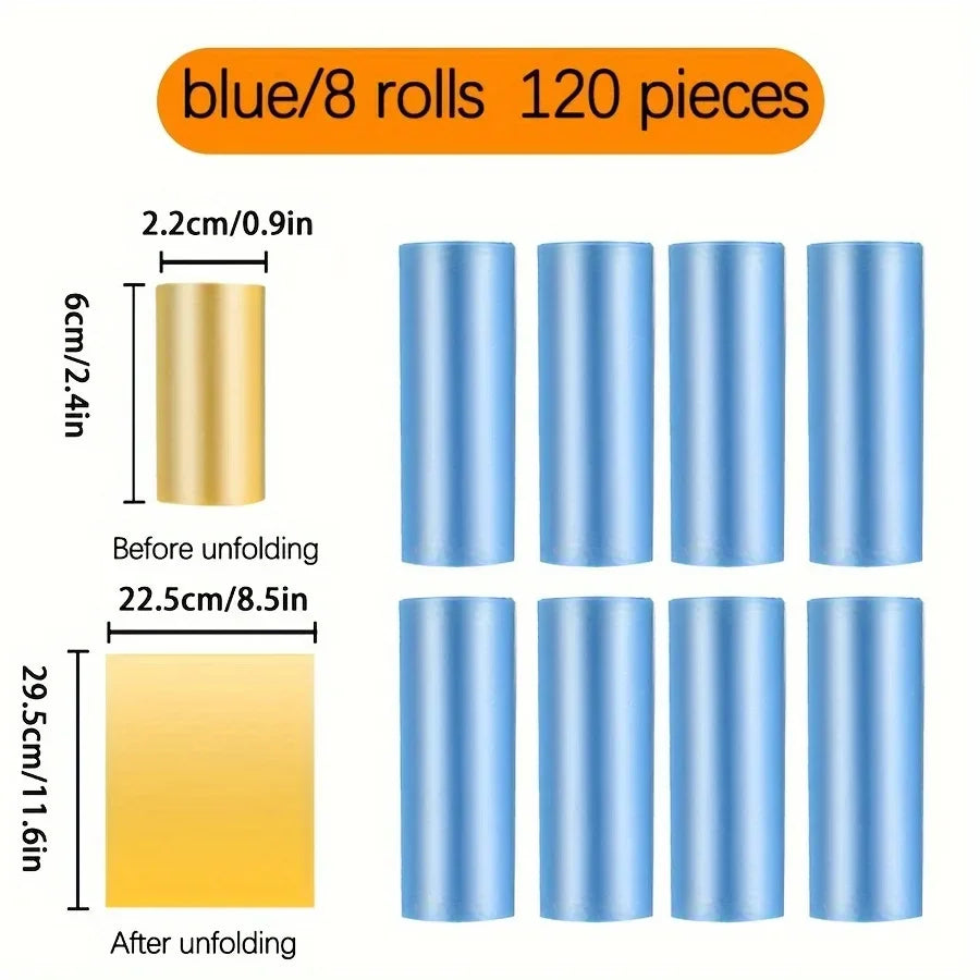 1200pcs Random Color Cartoon Paw Graphic Dog Poop Bags Pet Poop Bags Leak-Proof Dog Waste Bags For Pet Supplies