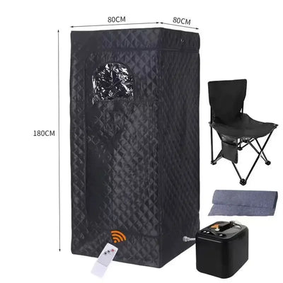 Full Body Home Steam Sauna Set 3L Large Steam Pot One Person Sauna Spa with Time Temperature Remote Control Detox Therapy SPA